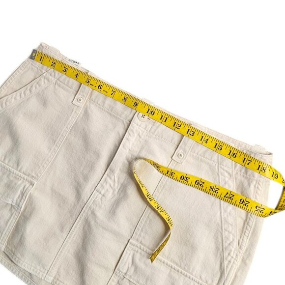 Denim Forum The 90's Utility Skirt, Cotton, Cream, Cargo, Utility, Mini,Size 32 - Picture 6 of 8